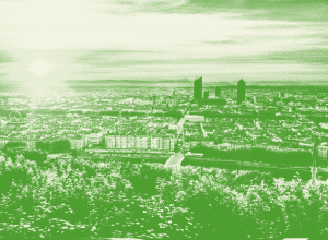 Panorama du Grand Lyon où Dalkia pilote le premier smart grid thermique et électrique de France